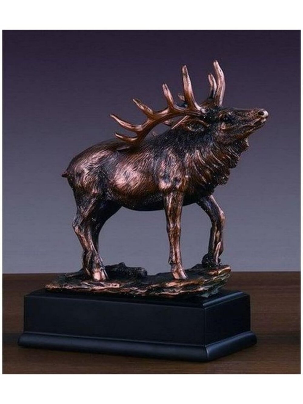 Elegant Bronze Elk Statue - 7.5 Inches Tall, Wildlife Home Decor Accent